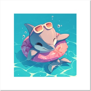 cute dolphin Posters and Art